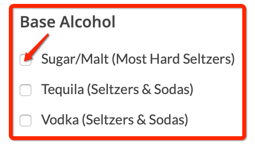 Seltzer Nation Seltzer Finder Base Alcohol Menu