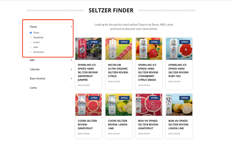 Seltzer Nation Seltzer Finder Results