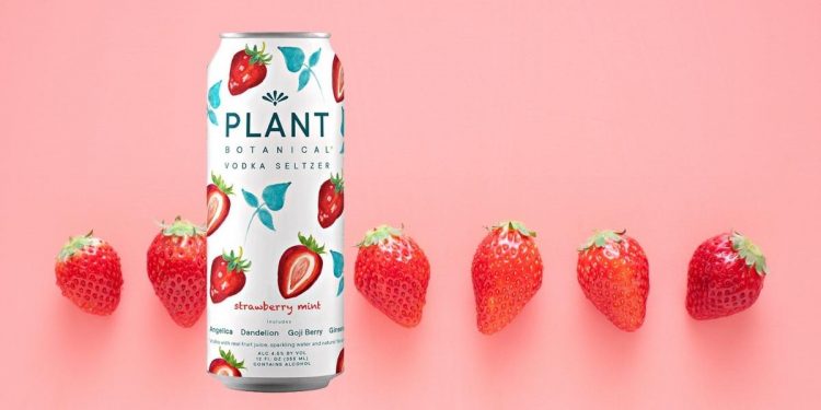 Plant Botanical Vodka Seltzers Strawberry Mist