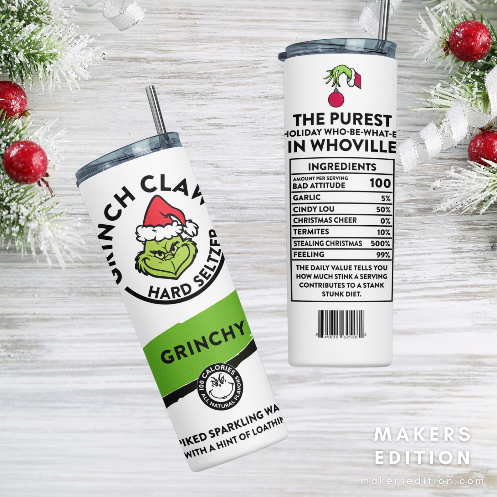 Grinch Claw | Hard Seltzer | Christmas Cups