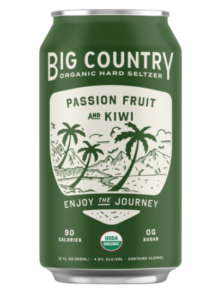 Big Country Passionfruit and Kiwi Organic Hard Seltzer