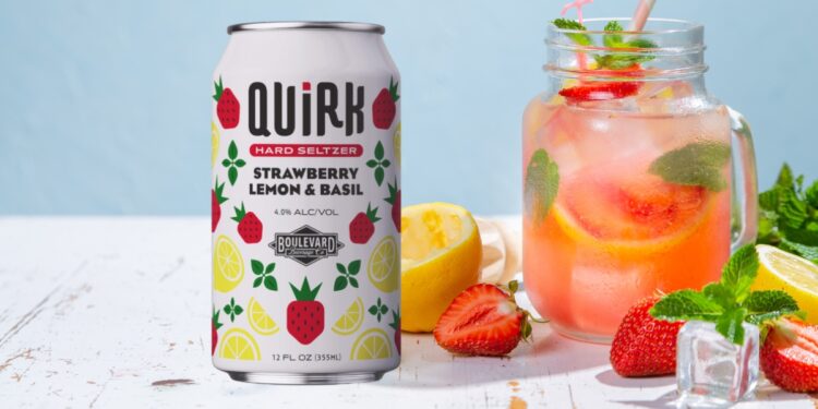 Quirk Hard Seltzer Strawberry Lemon & Basil